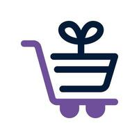 compras carro doble tono icono. vector icono para tu sitio web, móvil, presentación, y logo diseño.