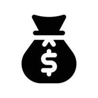 money bag solid icon. vector icon for your website, mobile, presentation, and logo design.