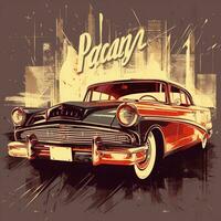 summer vintage car clip art photo