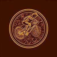 montaña andar en bicicleta concepto ilustración foto