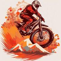 vector motocross concept illustration art photo