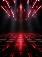 Ai generative Backdrop With Illumination Of Red Spotlights For Flyers realistic image ultra hd high design photo
