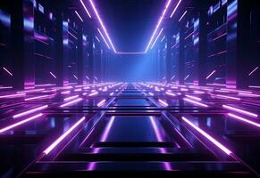 Ai Generative Neon illuminated futuristic backdrop realistic image, ultra hd, high design very detailed photo