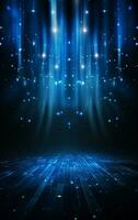Ai generative Backdrop With Illumination Of blue Spotlights For Flyers realistic image ultra hd high design photo