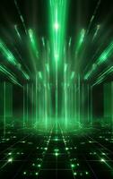 Ai generative Backdrop With Illumination Of green Spotlights For Flyers realistic image, ultra hd, high design very detailed photo