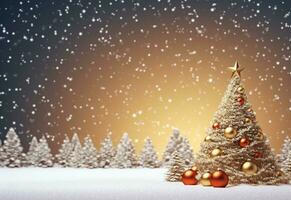 Ai generative Christmas background with negative space realistic image ultra hd high design very detailed photo