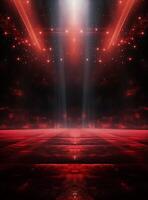 Ai generative Backdrop With Illumination Of Red Spotlights For Flyers realistic image ultra hd high design photo