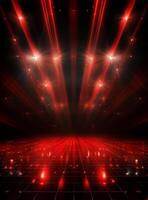 Ai generative Backdrop With Illumination Of Red Spotlights For Flyers realistic image ultra hd high design photo