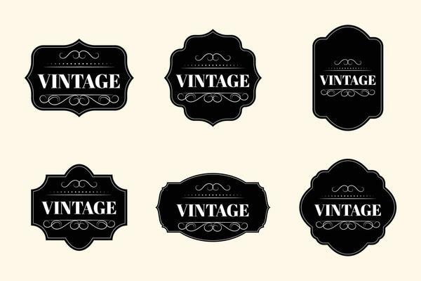 vector paper style vintage label collection