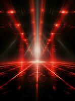 Ai generative Backdrop With Illumination Of Red Spotlights For Flyers realistic image ultra hd high design photo