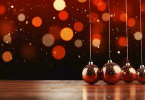 Ai generative Christmas background with negative space realistic image ultra hd high design very detailed photo