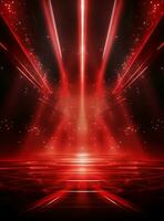 Ai generative Backdrop With Illumination Of Red Spotlights For Flyers realistic image ultra hd high design photo