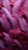 A tapestry of purple bird feathers for banners and book illustrations Vertical Mobile Wallpaper AI Generated photo