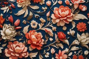 Floral pattern background design AI Generated photo