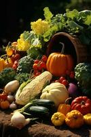 Harvest season, cornucopia, fruits, vegetables, farmers' market photo
