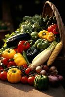 Harvest season, cornucopia, fruits, vegetables, farmers' market photo