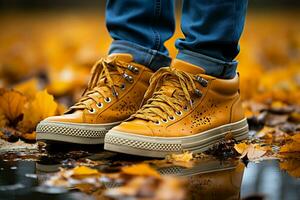de moda Moda zapatillas vagante mediante otoño ai generado foto