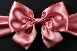 Pure sophistication white background highlights pink ribbon embellished with a graceful bow AI Generated photo