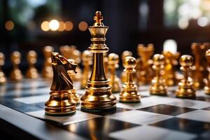 A chess piece in motion represents the businessmans quest for competitive success AI Generated photo