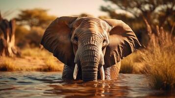 Safari in Africa - Close-up of majestic wildlife in natural habitat photo