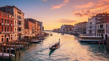 romántico y encantador italiano camino acuático foto