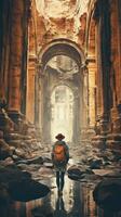 Adventurous soul discovering historical wonders photo