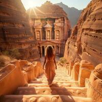 Adventurous soul discovering historical wonders photo