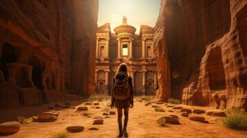 Adventurous soul discovering historical wonders photo