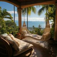 Relaxing tropical getaway with a view photo