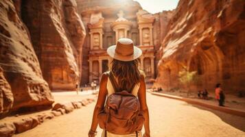 Adventurous soul discovering historical wonders photo