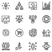 Financial Technology Icon, people, teamwork, group, businessman and manager icons, vector line icon,