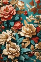 Floral background design. Flower texture background AI Generated photo