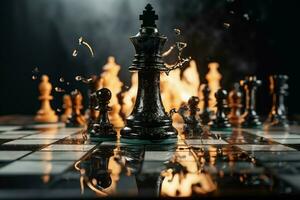 The concept of a fierce chess battle sparks creative and strategic ideas AI Generated photo