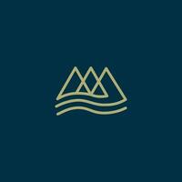 logo of mountain lines waves vector