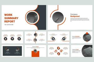 rojo moderno negocio trabajo reporte diapositiva presentación modelo vector