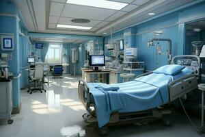 Ample hospital setting, copious blank area, allowing versatile use for medical imagery AI Generated photo