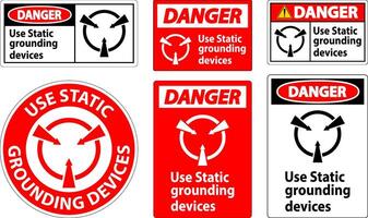 Danger Sign Use Static Grounding Devices vector