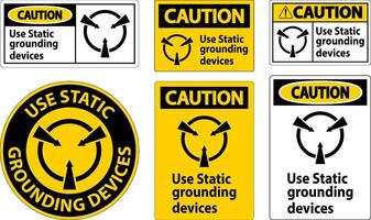 Caution Sign Use Static Grounding Devices vector