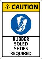 Caution Sign Rubber Soled Shoes Required vector
