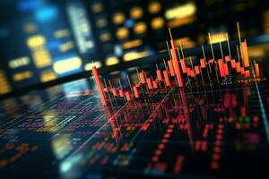 Visual concept highlights the dynamics of stock market and forex trading AI Generated photo