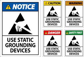 Caution Sign Use Static Grounding Devices vector