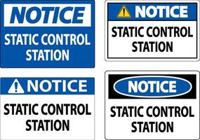 Notice Sign Static Control Station vector