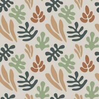 Hand drawn abstract organic leaves seamless pattern. Perfect for bedding, tablecloth or textile design. vector