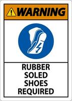 Warning Sign Rubber Soled Shoes Required vector