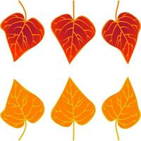 otoño hojas caído que cae gráfico ilustrado colores rojo naranja vector