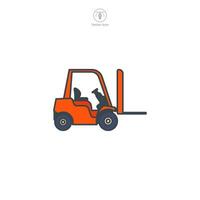 Forklift icon symbol vector illustration isolated on white background