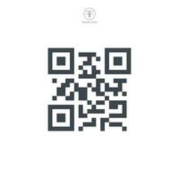Barcode. QR Code icon symbol vector illustration isolated on white background