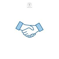 Handshake icon symbol vector illustration isolated on white background