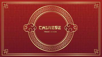 Chinese golden frame decorative design. vector