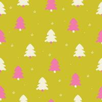 bright acid pattern of fir trees vector illustration